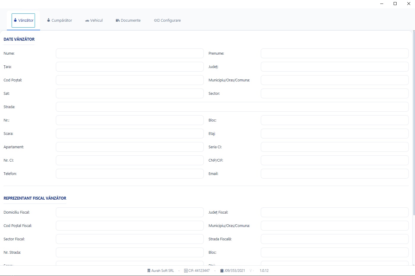 Screenshot AutoDoc Generator — aplicație desktop Java pentru generare documente auto