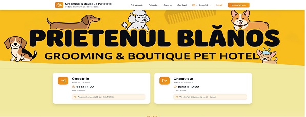 Screenshot site Prietenul Blănos